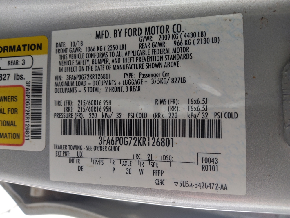2019 Ford Fusion S - Photo 26