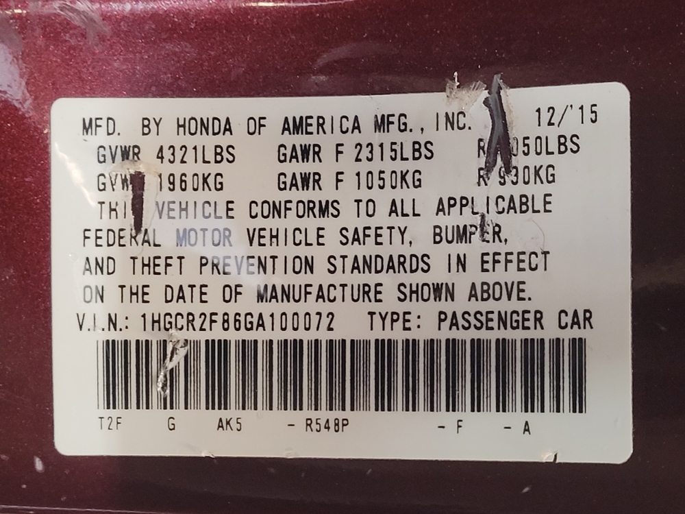 2016 Honda Accord EX-L - Photo 26