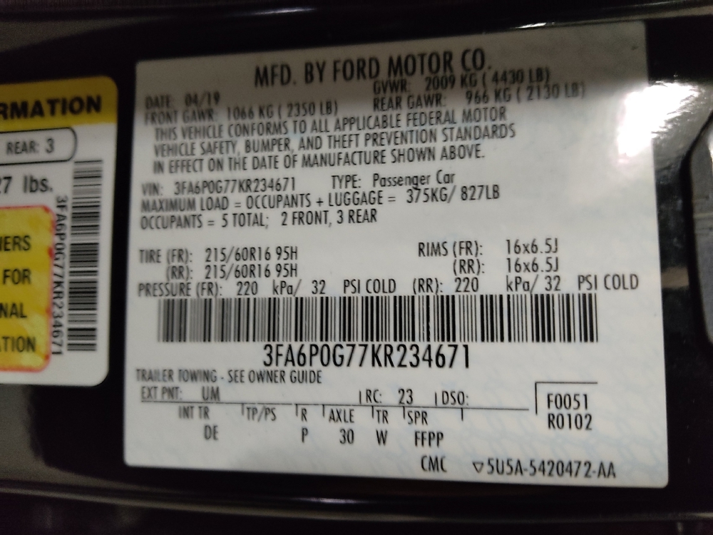 2019 Ford Fusion S - Photo 26