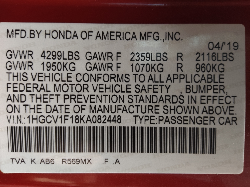 2019 Honda Accord LX - Photo 26