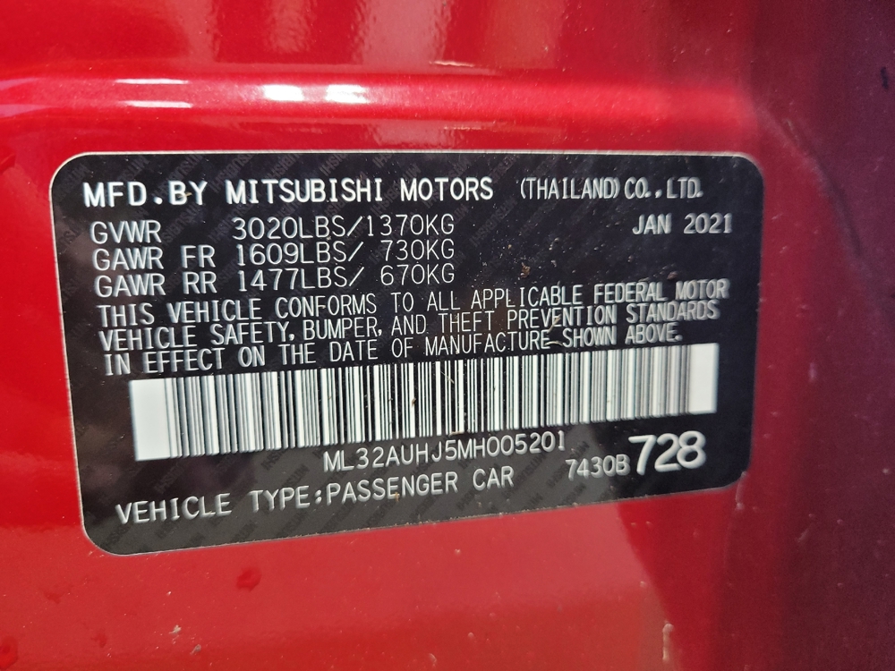 2021 Mitsubishi Mirage 26