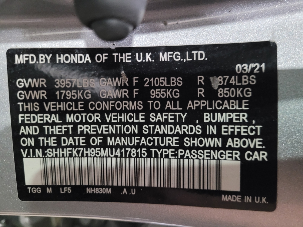 2021 Honda Civic Hatchback Sport Touring - Photo 26