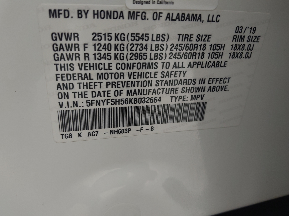 2019 Honda Pilot EX-L - Photo 26